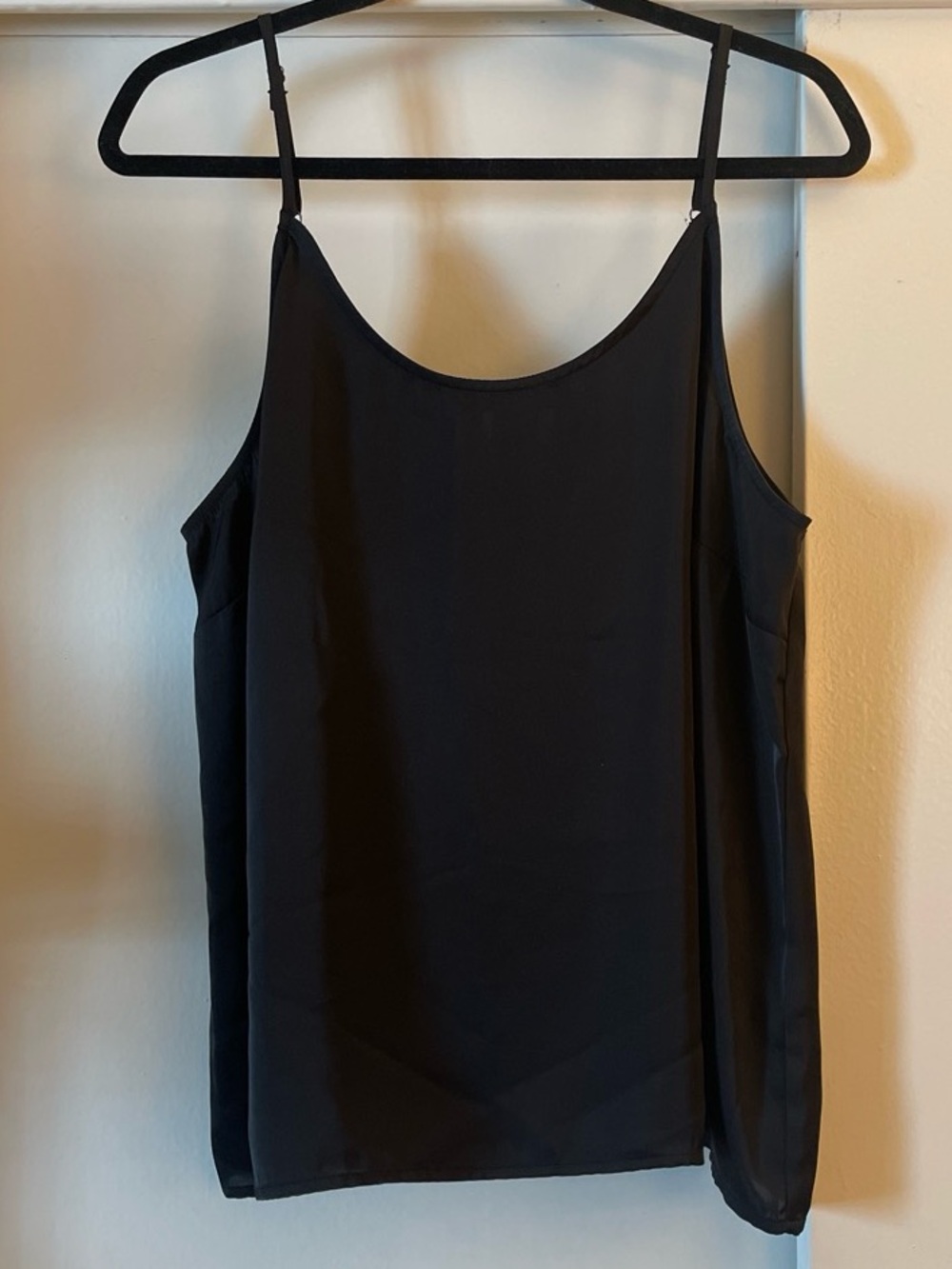 Plus size Nordstrom Rack Black Satin Spaghetti Strap Cami
